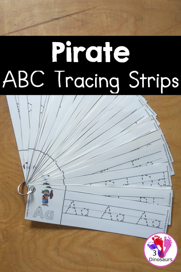 Free Pirate ABC Tracing Strip Printables