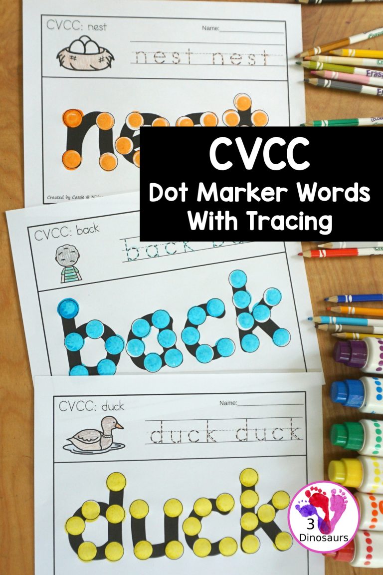 CVCC Word Family Dot Marker Words With Tracing