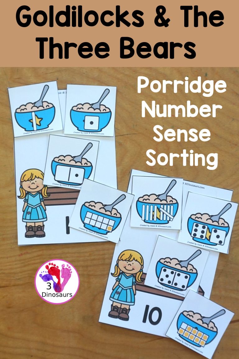 Free Goldilocks & Porridge Number Sense Printable