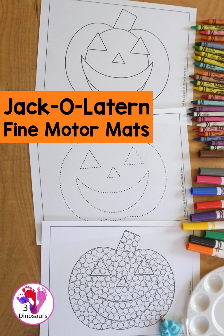 Free Jack-O-Lantern Fine Motor Mats