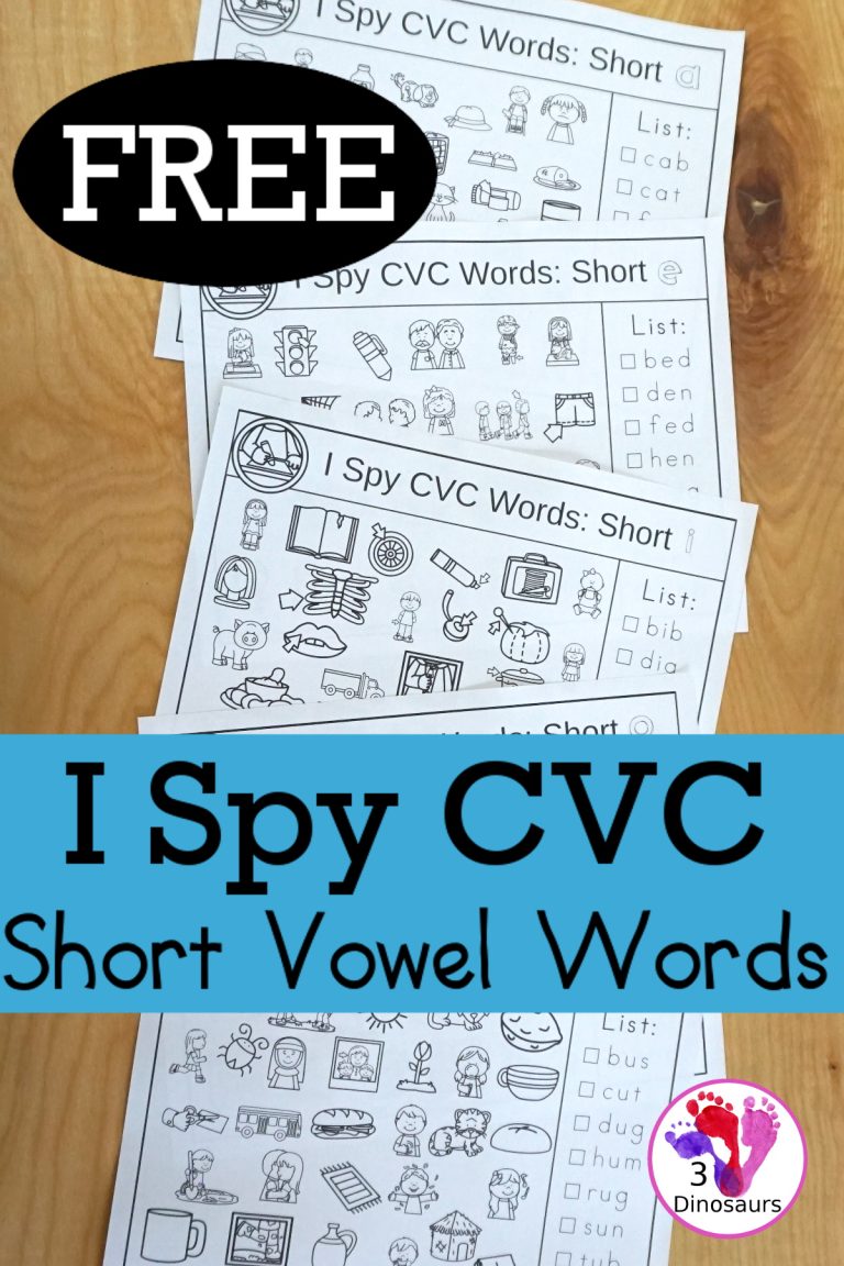 Free I Spy CVC Short Vowel Words