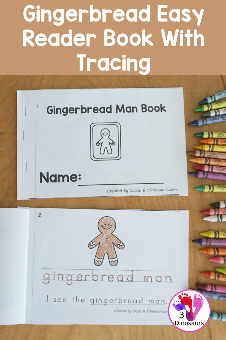 Free Gingerbread Man Easy Reader Book with Tracing Printable